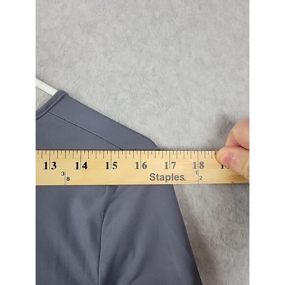 Franne Golde Gray LS V Neck Tunic Top Women's Large Stretch USA Made - Picture 10 of 12